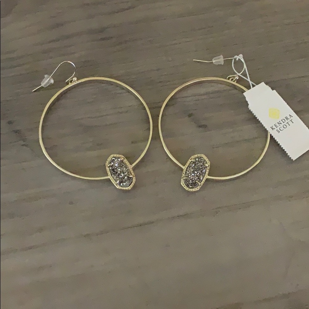Elora earrings - Gold and Platinum Drusy